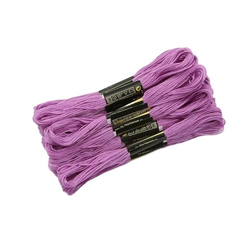 HESHUWEN Stickgarn 5/10/20/50pcs/lot Mix Colors Cotton Sewing Skeins Cross Stitch Embroidery Thread Floss Kit DIY Sewing Tools Stickgarn Set(Purple,50Pcs) von HESHUWEN