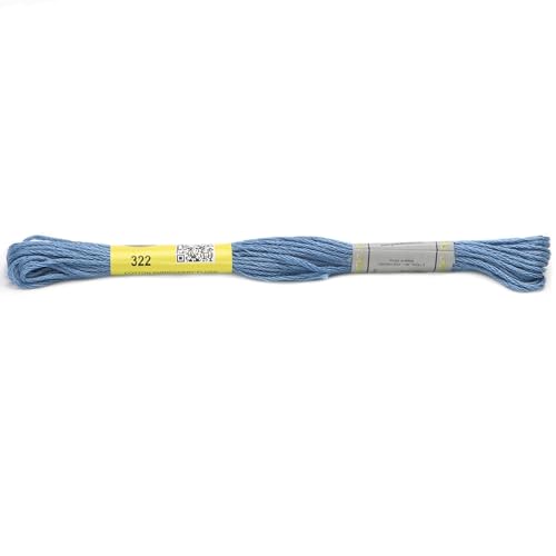 HESHUWEN Stickgarn Blue 12 Skeins 8 Meters Mercerized Cotton Embroidery Floss Cross Stitch Thread 21 Colors Available Stickgarn Set(322) von HESHUWEN