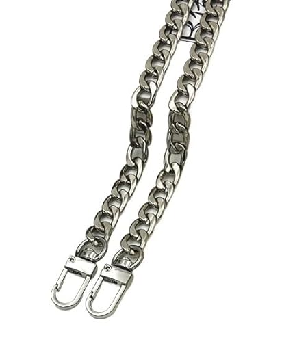 HESHUWEN Taschenkette Taschenketten aus Stahl, 9 mm, abnehmbare Ersatz-Geldbörsenkette, Taschengürtelriemen for Handtaschengriffe, Zubehör for Schulter und Umhängetasche Kette FüR Tasche(Silver,60cm) HESHUWEN Taschenkette Taschenketten aus Stahl, 9 mm, abnehmbare Ersatz-Geldbörsenkette, Taschengürtelriemen for Handtaschengriffe, Zubehör for Schulter und Umhängetasche Kette FüR Tasche(Silver,60cm) von HESHUWEN
