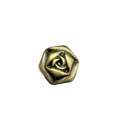 HESHUYAN KnöPfe 10 Stück Retro Rose Metallknöpfe for Damenbekleidung Nähzubehör Gold Silber Dekorative Knöpfe Buttons(10pcs Copper,12.5mm) von HESHUYAN