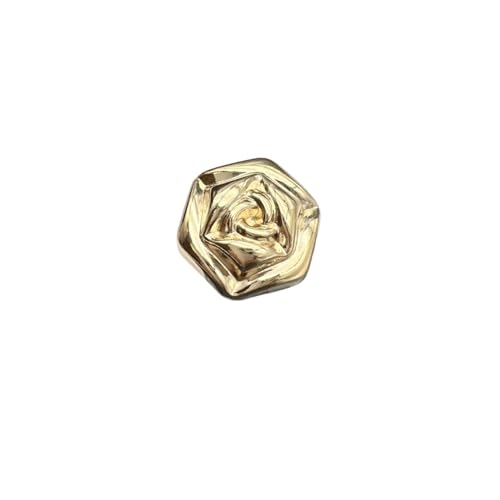 HESHUYAN KnöPfe 10 Stück Retro Rose Metallknöpfe for Damenbekleidung Nähzubehör Gold Silber Dekorative Knöpfe Buttons(10pcs Glod,12.5mm) von HESHUYAN