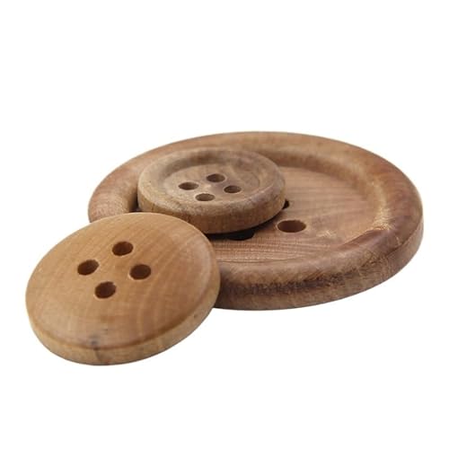 HESHUYAN KnöPfe 10 Teile/Satz 4 Löcher Runde Holzknöpfe for Kostüm Pullover Nähen Vintage Dekorationen DIY Zubehör Flatback Taste Buttons(18mm) von HESHUYAN