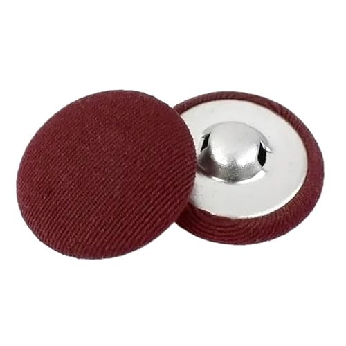 HESHUYAN KnöPfe 50 Stück 11–30 mm Legierung Stoff bedeckt Knopf for Anzug Mantel dekorative runde Schaftknöpfe DIY Kleidung Nähen Schnalle Zubehör Buttons(NO1,18mm) von HESHUYAN