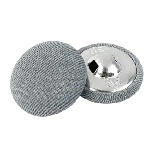 HESHUYAN KnöPfe 50 Stück 11–30 mm Legierung Stoff bedeckt Knopf for Anzug Mantel dekorative runde Schaftknöpfe DIY Kleidung Nähen Schnalle Zubehör Buttons(NO2,15mm) von HESHUYAN