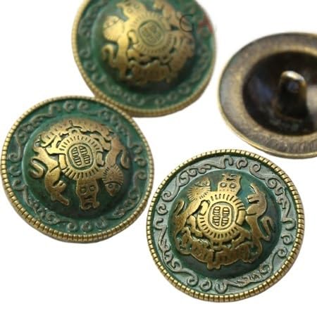 HESHUYAN KnöPfe 6 Teile/los 25mm Vintage Patina Form Metall Knöpfe Metallknopf DIY Zubehör Buttons von HESHUYAN