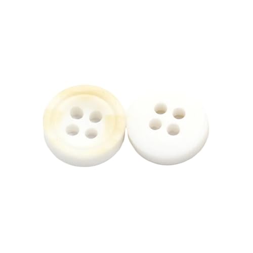 HESHUYAN KnöPfe 9/10/11mm Mode Runde Matte Harz Knöpfe for Kleidung Mann Hemd Bluse Manschette Kragen Handgemachte Dekoration DIY Handwerk Buttons(White,11mm 20pcs) von HESHUYAN