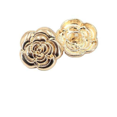 HESHUYAN KnöPfe Metallknopf Blumen Gold Farbe Glasur Pullover Mantel Dekoration Knöpfe Zubehör DIY 10St Buttons(Gold JS-0590,17mm) von HESHUYAN