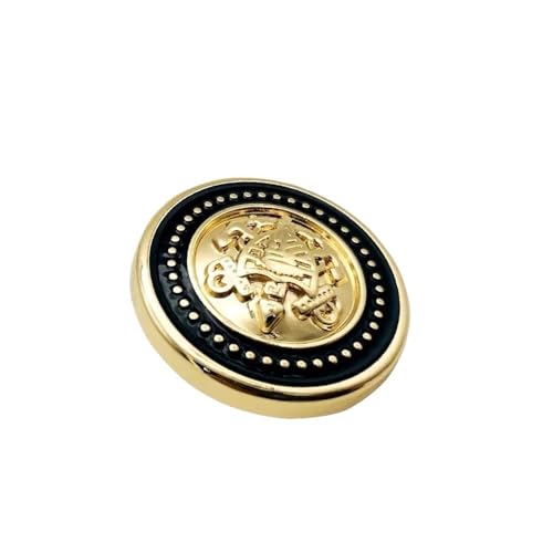 HESHUYAN KnöPfe Mode runder Metallknopf for Anzug Windjacke Mantelknopf Verzierungen for Kleidung 20mm Buttons(Black Gold,20mm-10pcs) von HESHUYAN