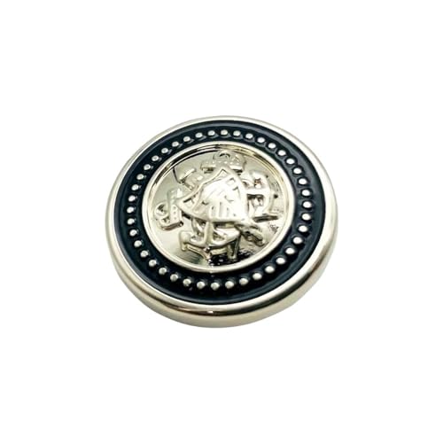 HESHUYAN KnöPfe Mode runder Metallknopf for Anzug Windjacke Mantelknopf Verzierungen for Kleidung 20mm Buttons(Silvery,15mm-10pcs) von HESHUYAN