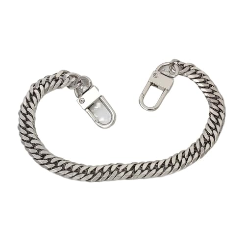 HESHUYAN Taschenkette 10mm Breite DIY Griff Zubehör Tasche Mit Metall Kette for Handtaschen Von Hardware Zubehör Paket Reparatur Ketten Taschen 1/2/5 stücke Kette FüR Tasche(Silver 140cm,5 Pieces) von HESHUYAN