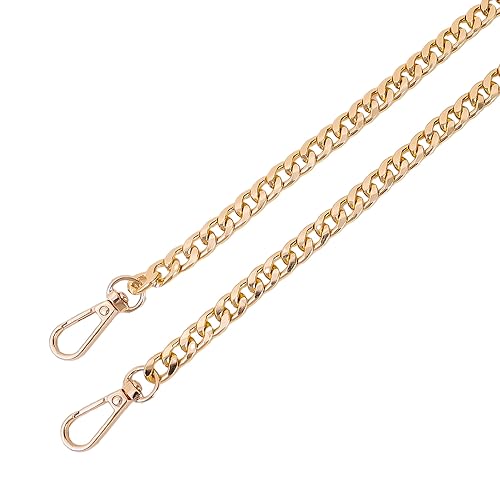 HESHUYAN Taschenkette 120 cm Metall-Aluminium-Taschenkette, Ersatzteile, Zubehör for handgewebte Schultertaschen, DIY, handgefertigte abnehmbare Träger Kette FüR Tasche(Gold) von HESHUYAN