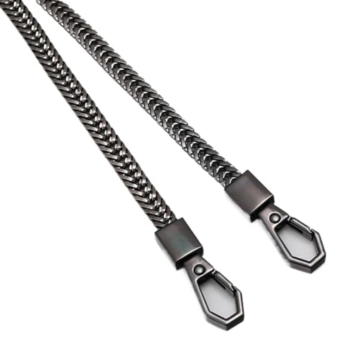 HESHUYAN Taschenkette 40/100/120CM Schultertaschengurte Taschenketten aus Metalllegierung 7mm Handtaschengriffkette Geldbörsenkette Gürtel Ersatztaschenzubehör Kette FüR Tasche(Noir,120cm) von HESHUYAN