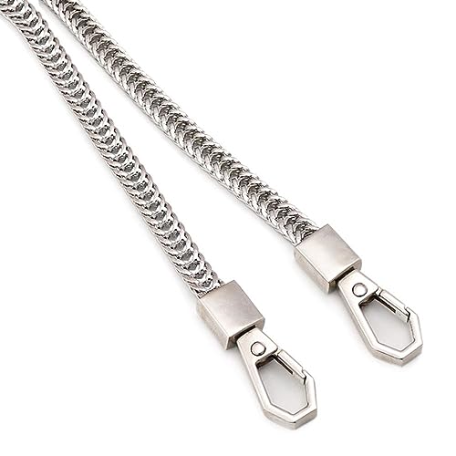 HESHUYAN Taschenkette Taschenkette DIY Taschengurt 7mm Ersatz Geldbörsenkette Schultertaschengurte Kleine Handtasche Geldbörse Henkelketten Kette FüR Tasche(Silver,40cm) von HESHUYAN