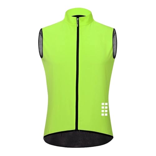 HEUchuan Fahrradweste Herren Reflektierende Fahrradweste aus Netzstoff, Winddicht, leicht, ärmellos, atmungsaktiv, Radsportbekleidung(Green,2XL) von HEUchuan