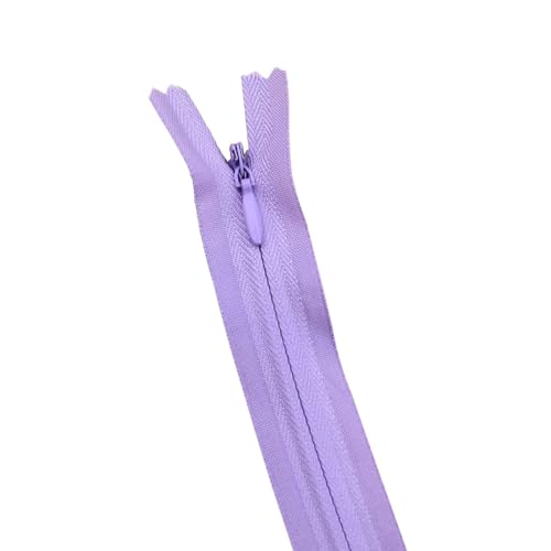 HEUchuan Unsichtbarer Reissverschluss 1 Teile/Satz Unsichtbarer Reißverschluss Nylon Spule Reißverschluss for DIY Handwerk Tuch Nähzubehör(Light Purple,50cm) von HEUchuan