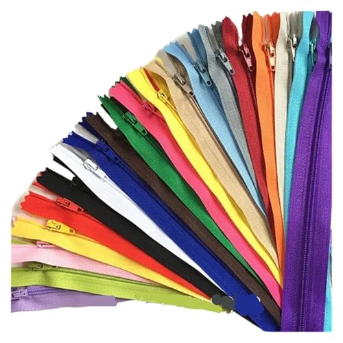 HEUchuan Unsichtbarer Reissverschluss 10 Stück 3 Zoll - 24 Zoll (7,5 cm - 60 cm) Nylon-Spiralreißverschlüsse for Schneider, Nähen, Basteln, Nylon-Reißverschlüsse(Mix,30CM_10PCS) von HEUchuan