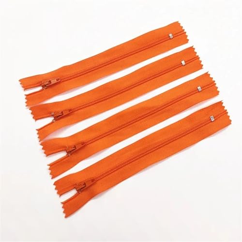 HEUchuan Unsichtbarer Reissverschluss 10 Stück 7,5 cm – 60 cm (3 – 24 Zoll) geschlossener Nylon-Spulenreißverschluss, geeignet for Kleidungsreißverschlüsse for Nähen(Orange,60cm) von HEUchuan