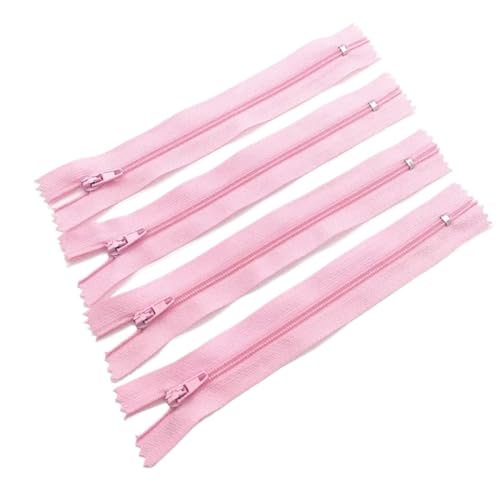 HEUchuan Unsichtbarer Reissverschluss 10 Stück 7,5 cm – 60 cm (3 – 24 Zoll) geschlossener Nylon-Spulenreißverschluss, geeignet for Kleidungsreißverschlüsse for Nähen(Pink,60cm) von HEUchuan