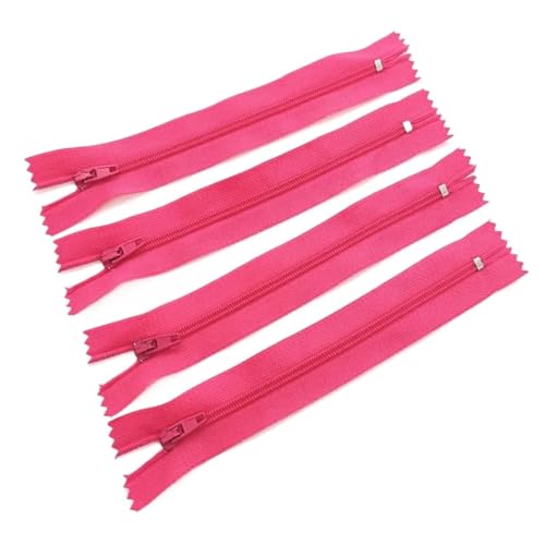 HEUchuan Unsichtbarer Reissverschluss 10 Stück 7,5 cm – 60 cm (3 – 24 Zoll) geschlossener Nylon-Spulenreißverschluss, geeignet for Kleidungsreißverschlüsse for Nähen(Red,60cm) von HEUchuan