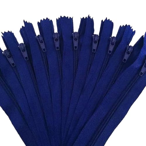 HEUchuan Unsichtbarer Reissverschluss 10 Stück Nylon-Reißverschlüsse for Schneider, Näher, Handwerker(Dark Blue,30cm) von HEUchuan