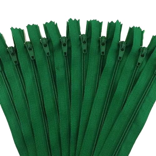 HEUchuan Unsichtbarer Reissverschluss 10 Stück Nylon-Reißverschlüsse for Schneider, Näher, Handwerker(Green,35cm) von HEUchuan