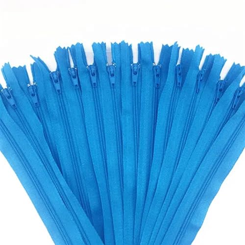 HEUchuan Unsichtbarer Reissverschluss 10 Stück Nylon-Spulenreißverschlüsse for Schneider, Kanalisation, Basteln, Bekleidung, Nähzubehör, Basteln, Nähen(Blue,10inch (25cm)) von HEUchuan