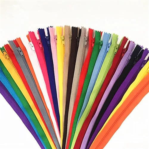 HEUchuan Unsichtbarer Reissverschluss 10 Stück Nylon-Spulenreißverschlüsse for Schneider, Kanalisation, Basteln, Bekleidung, Nähzubehör, Basteln, Nähen(Mix Color,14inch (35cm)) von HEUchuan