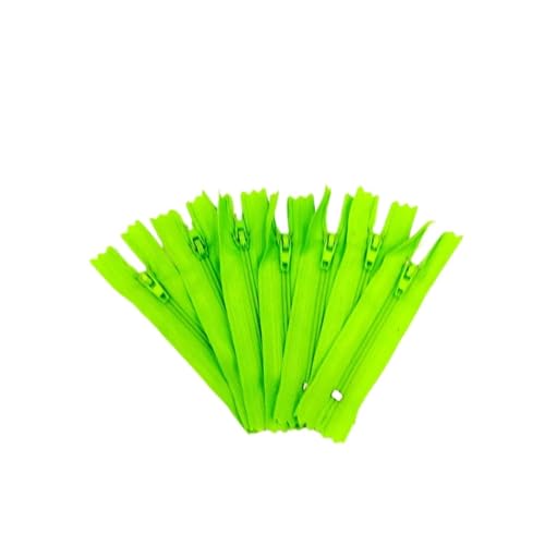 HEUchuan Unsichtbarer Reissverschluss 10 Stück Nylon-Spulenreißverschlüsse for Schneider-Näharbeiten, Nylon-Reißverschlüsse(Green,30cm) von HEUchuan