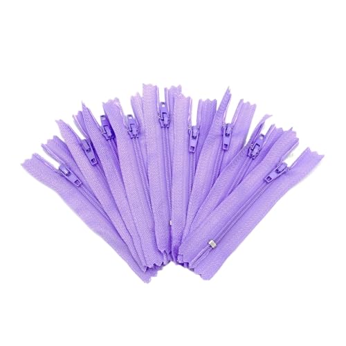 HEUchuan Unsichtbarer Reissverschluss 10 Stück Nylon-Spulenreißverschlüsse for Schneider-Näharbeiten, Nylon-Reißverschlüsse(Light Purple,50cm) von HEUchuan