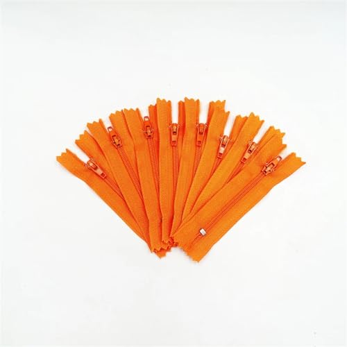 HEUchuan Unsichtbarer Reissverschluss 10 Stück Nylon-Spulenreißverschlüsse for Schneider-Näharbeiten, Nylon-Reißverschlüsse(Orange,40cm) von HEUchuan