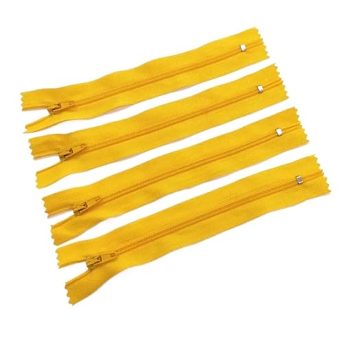 HEUchuan Unsichtbarer Reissverschluss 10 Stück geschlossener Nylon-Spulenreißverschluss, geeignet for DIY-Nähzubehör(Golden,20cm) von HEUchuan