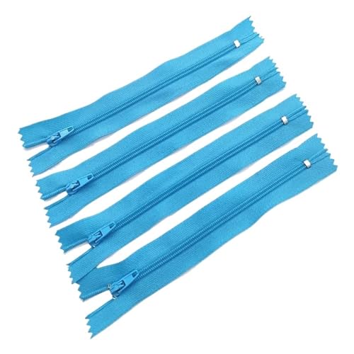 HEUchuan Unsichtbarer Reissverschluss 10 Stück geschlossener Nylon-Spulenreißverschluss, geeignet for DIY-Nähzubehör(Lake Blue,60cm) von HEUchuan