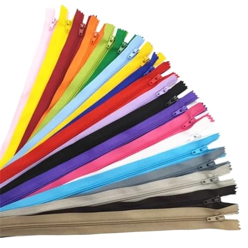 HEUchuan Unsichtbarer Reissverschluss 10 Stück geschlossener Nylon-Spulenreißverschluss, geeignet for DIY-Nähzubehör(Mix,60cm) von HEUchuan