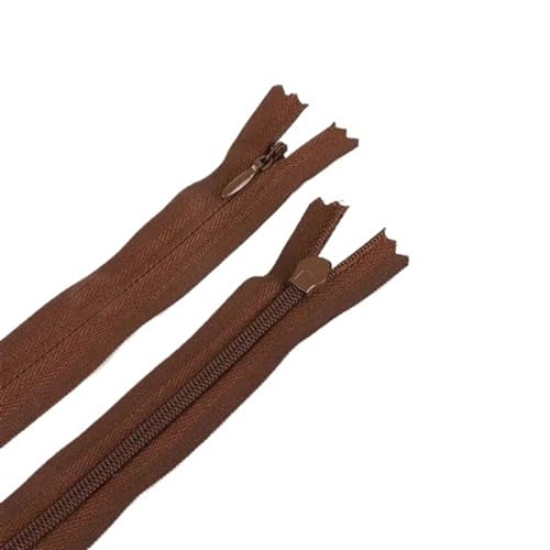 HEUchuan Unsichtbarer Reissverschluss 10 Teile/Satz Lange Unsichtbare Reißverschlüsse DIY Nylon Spule Reißverschluss for Nähen Kleidung Zubehör(Brown,60CM_2.3CM Width) von HEUchuan