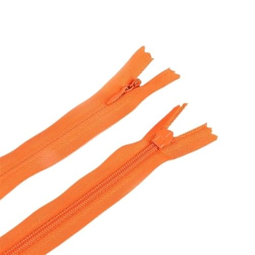 HEUchuan Unsichtbarer Reissverschluss 10 Teile/Satz Lange Unsichtbare Reißverschlüsse DIY Nylon Spule Reißverschluss for Nähen Kleidung Zubehör(Orange Red,35CM_2.3CM Width) von HEUchuan