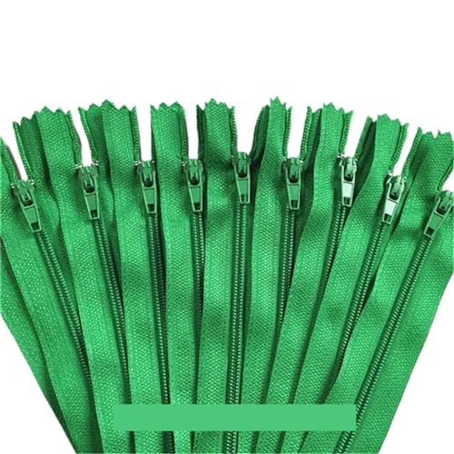 HEUchuan Unsichtbarer Reissverschluss 100 Stück geschlossene Nylon-Spulenreißverschlüsse for Schneiderarbeiten (7,6–101,6 cm), 7,5–100 cm(Grass Green,100cm) von HEUchuan