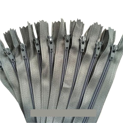 HEUchuan Unsichtbarer Reissverschluss 100 Stück geschlossene Nylon-Spulenreißverschlüsse for Schneiderarbeiten (7,6–101,6 cm), 7,5–100 cm(Gray,100cm) von HEUchuan