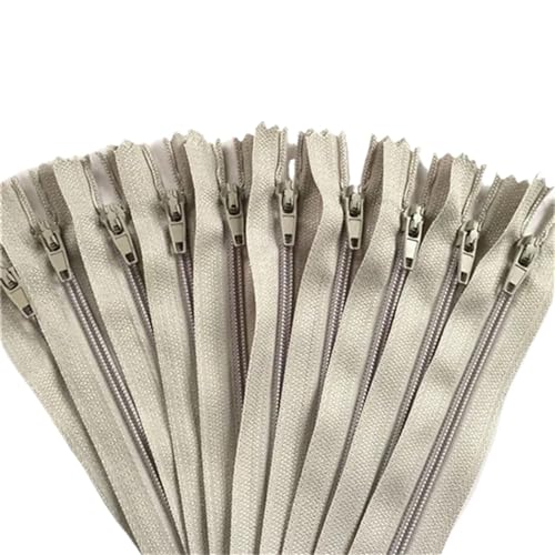 HEUchuan Unsichtbarer Reissverschluss 100 Stück geschlossene Nylon-Spulenreißverschlüsse for Schneiderarbeiten (7,6–101,6 cm), 7,5–100 cm(Light Gray,100cm) von HEUchuan