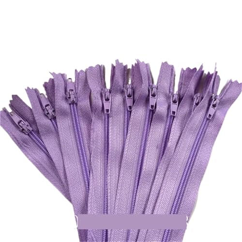 HEUchuan Unsichtbarer Reissverschluss 100 Stück geschlossene Nylon-Spulenreißverschlüsse for Schneiderarbeiten (7,6–101,6 cm), 7,5–100 cm(Light Purple,100cm) von HEUchuan