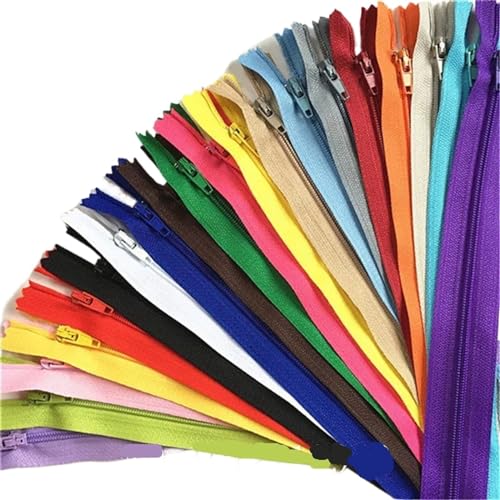 HEUchuan Unsichtbarer Reissverschluss 100 Stück geschlossene Nylon-Spulenreißverschlüsse for Schneiderarbeiten (7,6–101,6 cm), 7,5–100 cm(Mix Color,100cm) von HEUchuan