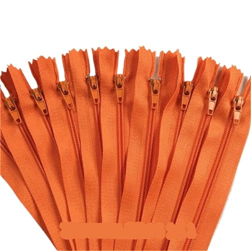 HEUchuan Unsichtbarer Reissverschluss 100 Stück geschlossene Nylon-Spulenreißverschlüsse for Schneiderarbeiten (7,6–101,6 cm), 7,5–100 cm(Orange,100cm) von HEUchuan