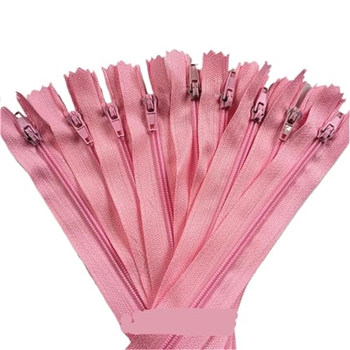 HEUchuan Unsichtbarer Reissverschluss 100 Stück geschlossene Nylon-Spulenreißverschlüsse for Schneiderarbeiten (7,6–101,6 cm), 7,5–100 cm(Pink,100cm) von HEUchuan