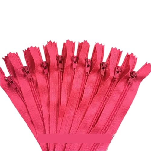 HEUchuan Unsichtbarer Reissverschluss 100 Stück geschlossene Nylon-Spulenreißverschlüsse for Schneiderarbeiten (7,6–101,6 cm), 7,5–100 cm(Rose,100cm) von HEUchuan