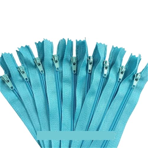 HEUchuan Unsichtbarer Reissverschluss 100 Stück geschlossene Nylon-Spulenreißverschlüsse for Schneiderarbeiten (7,6–101,6 cm), 7,5–100 cm(Sky Blue,100cm) von HEUchuan