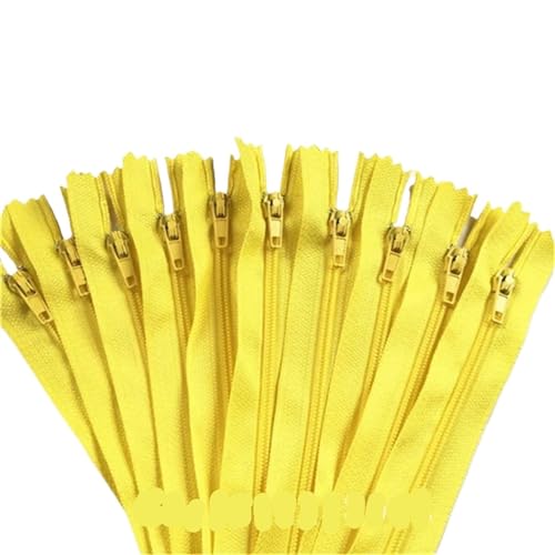 HEUchuan Unsichtbarer Reissverschluss 100 Stück geschlossene Nylon-Spulenreißverschlüsse for Schneiderarbeiten (7,6–101,6 cm), 7,5–100 cm(Yellow,100cm) von HEUchuan