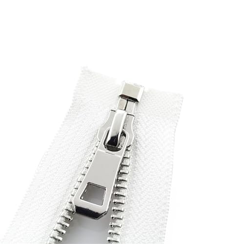 HEUchuan Unsichtbarer Reissverschluss 35/45/55/65/75/85 cm offener Auto-Lock-Metallreißverschluss mit Platinbeschichtung for Kleidung, Schuhe, Taschen, Kleidungsstücke(White,85cm) von HEUchuan