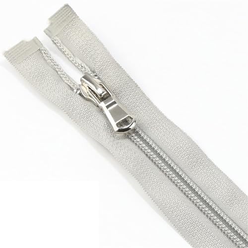 HEUchuan Unsichtbarer Reissverschluss 5 Teile/Satz Nylon Open-End Zip Zipper for Bekleidung Schneider Nähen Handwerk Nylon Reißverschlüsse Zubehör(Light Gray,50CM) von HEUchuan