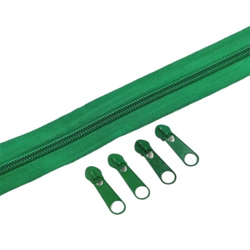 HEUchuan Unsichtbarer Reissverschluss Nylon-Reißverschlussrollen in 1/2/3/5/10 Metern Länge mit verschiedenen Reißverschlussschiebern for Näh- und Bekleidungszubehör(Grass Green 243,10 Meter) von HEUchuan