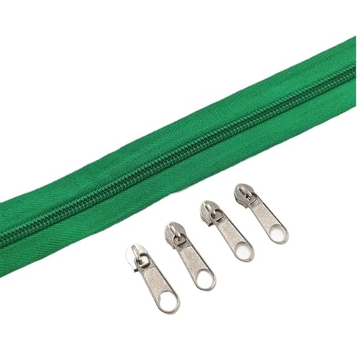 HEUchuan Unsichtbarer Reissverschluss Nylon-Reißverschlussrollen in 1/2/3/5/10 Metern Länge mit verschiedenen Reißverschlussschiebern for Näh- und Bekleidungszubehör(Green,10 Meter) von HEUchuan