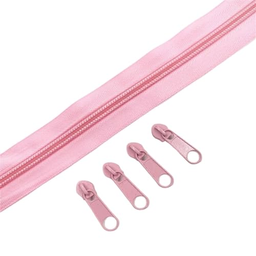 HEUchuan Unsichtbarer Reissverschluss Nylon-Reißverschlussrollen in 1/2/3/5/10 Metern Länge mit verschiedenen Reißverschlussschiebern for Näh- und Bekleidungszubehör(Pink 134,3 Meter) von HEUchuan